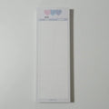 Vertical format English learning notepad with B5 half-size pages in choice of pink, purple or blue covers