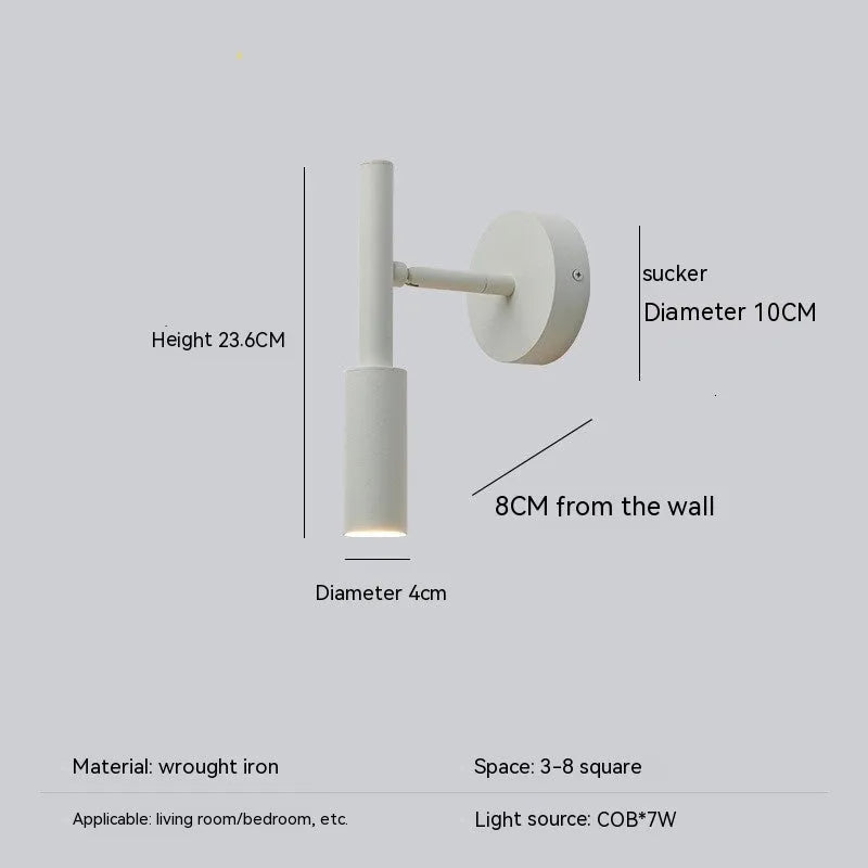 Modern wrought iron wall lamp with three colour temperature light source in black finish