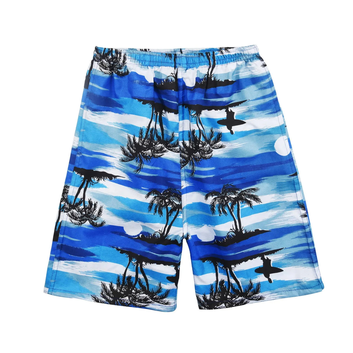 Men's casual five-point swimming trunks with floral print pattern in polyester fabric free size