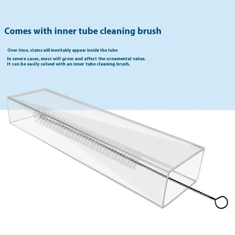 Plastic aquarium feeding tube set with anti-picking fish design, available in 17cm, 28cm and 38cm lengths
