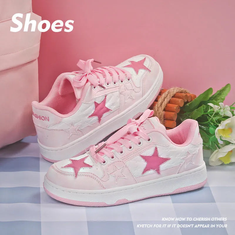 Unisex denim skateboard shoes with lace-up front and round toe in black, green, or pink
