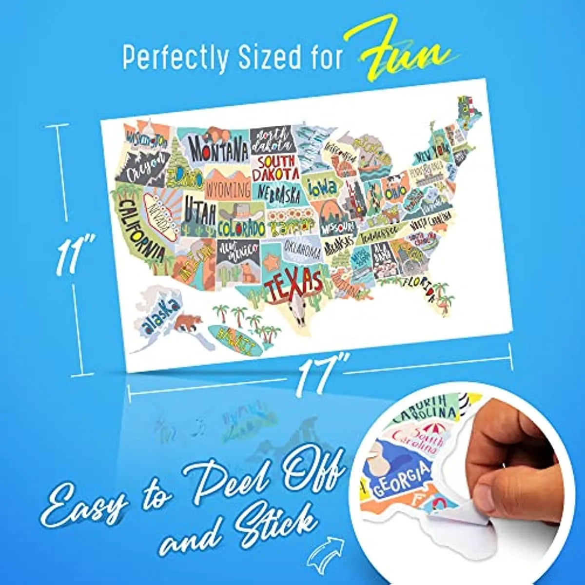 Travel map design car sticker set with adhesive vinyl lettering for vehicle personalisation