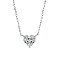 Women's silver-coloured necklace with simple heart pendant on copper chain