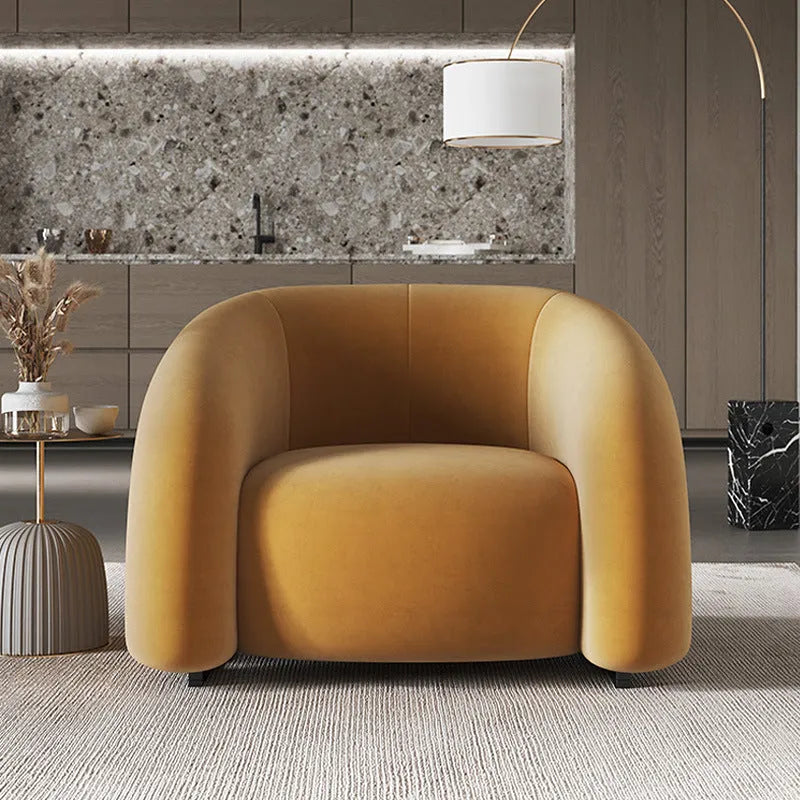 Nordic lazy sofa with solid wood material, removable washable cover, and custom colour options in cashmere, flocking, or imitation leather.