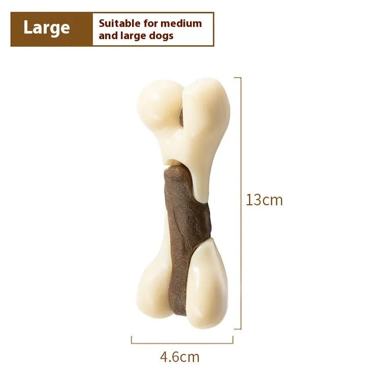 Cowhide nylon dog chew toy, a bone grinding rod for aggressive chewers.