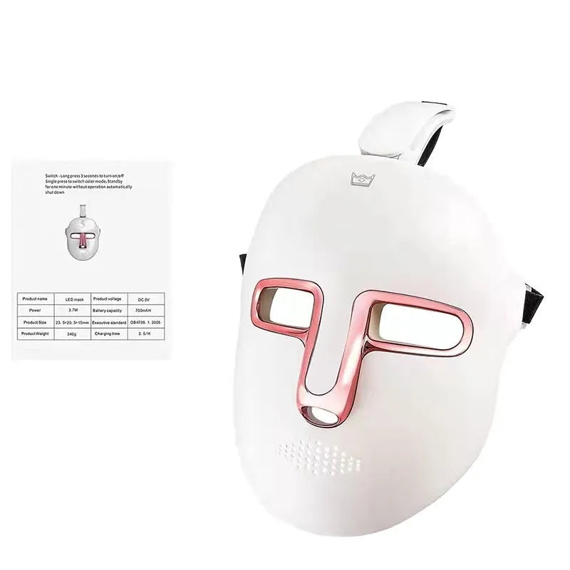 Black gold IPL LED photon beauty facial mask device with headband and scarf accessory