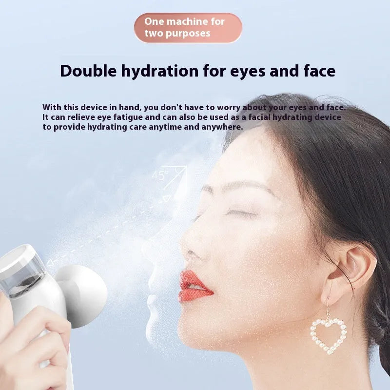 White portable rechargeable eye compress device with included eye mask and charging cable