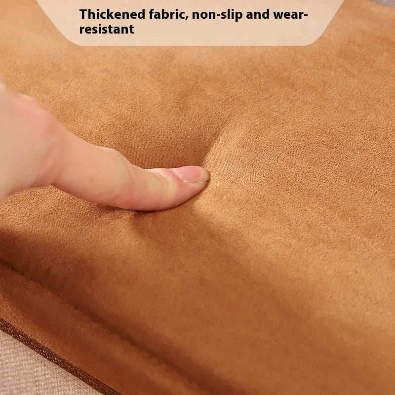 Foldable three-level dog stairs in brown or grey with cloth cover and non-slip surface