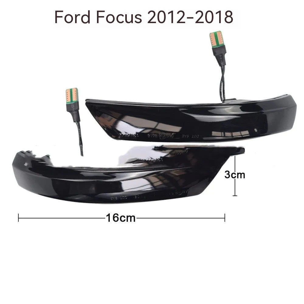 Ford Focus Mondeo rearview mirror waterfall light in yellow and blue two-tone option