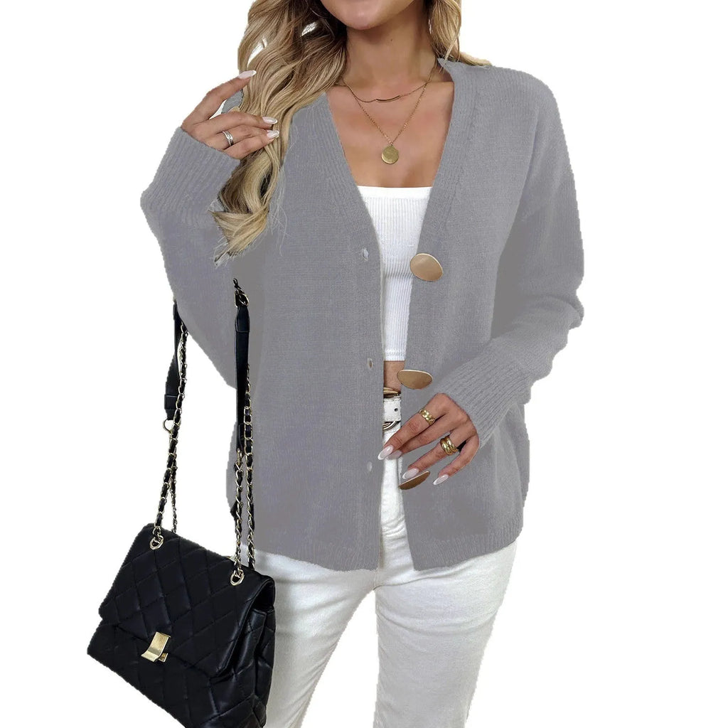 Deer plush sweater coat with princess sleeves and irregular hem in street hipster style