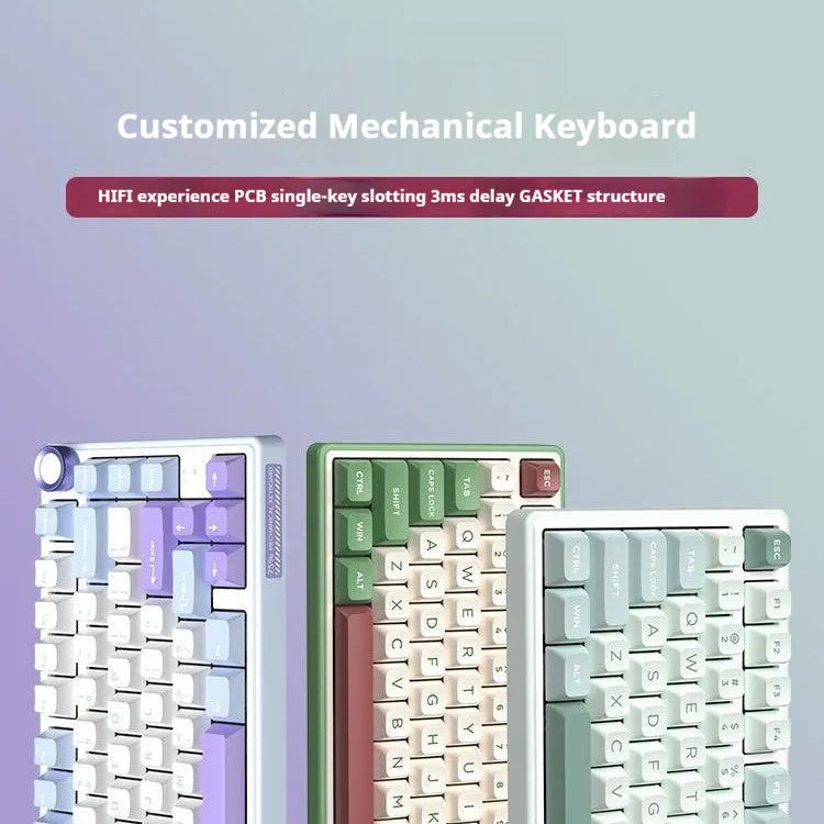 Wireless mechanical keyboard with RGB lighting and hot-swappable key switches