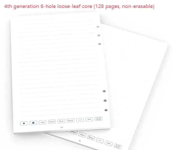 Loose spiral notebook refill with 64 pages, 6-hole punch pattern, and metal core mechanism for Zodiac Forest Paper binders