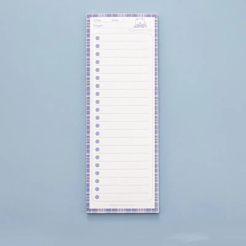 A5 spiral-bound notepad with cartoon bunny cover, showing plastic binding and 90x248mm size.