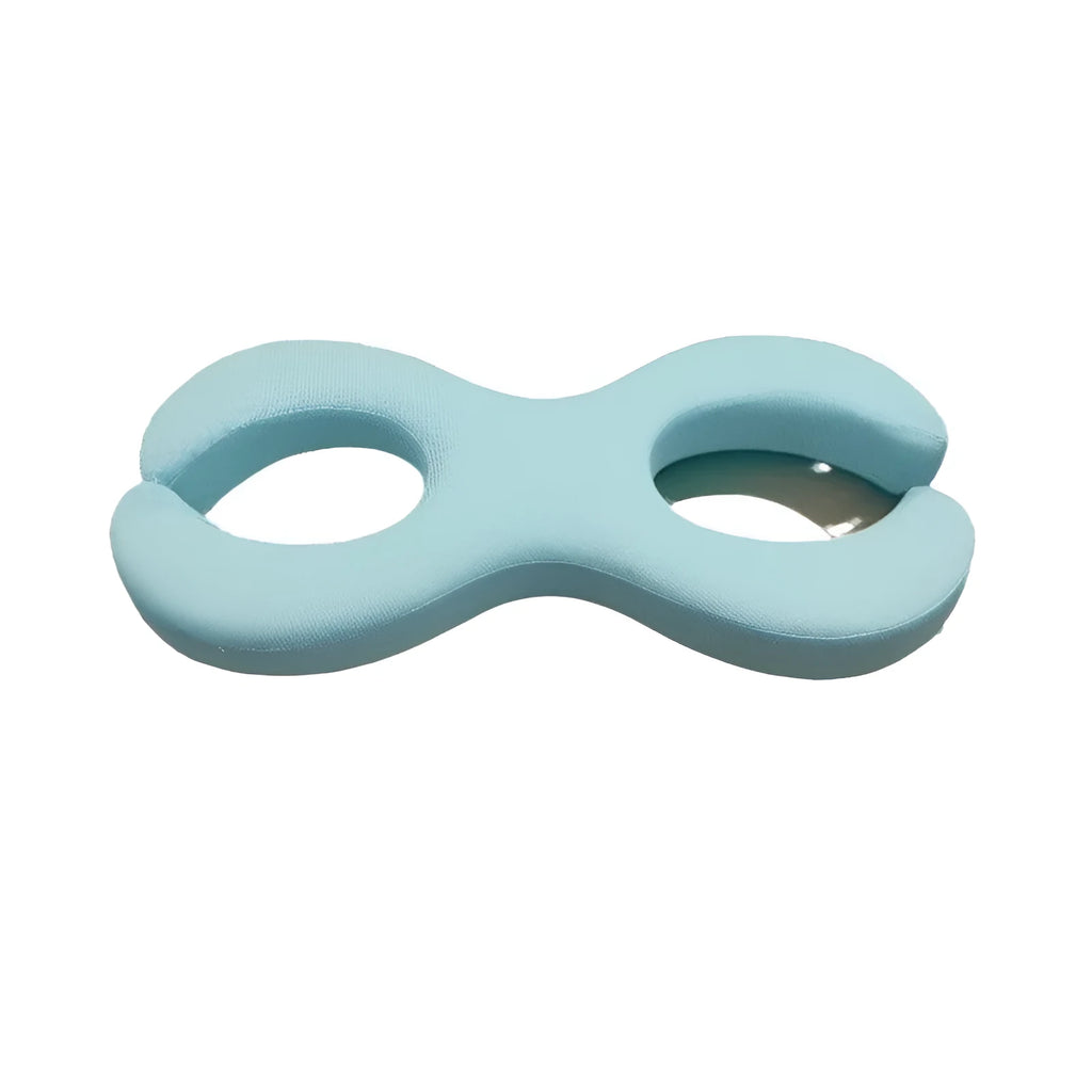 Cool blue cylindrical memory foam cervical pillow showing 6cm and 9cm thickness options