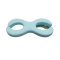 Cool blue cylindrical memory foam cervical pillow showing 6cm and 9cm thickness options
