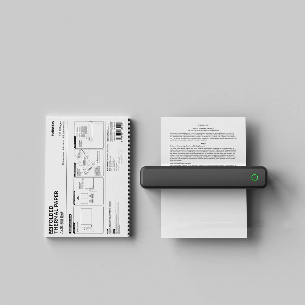 Compact thermal printer with Bluetooth connectivity for mobile devices in black colour