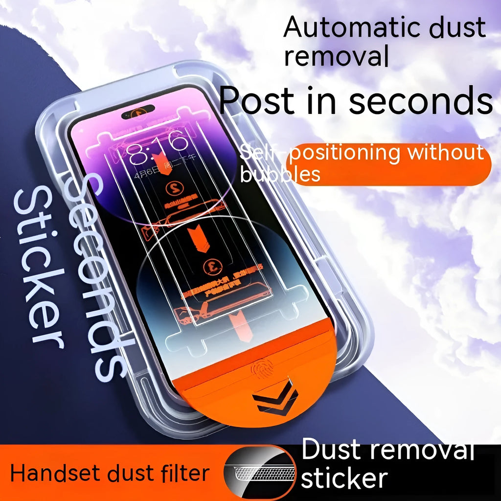 Tempered glass screen protector for iPhone showing HD and privacy colour variants.