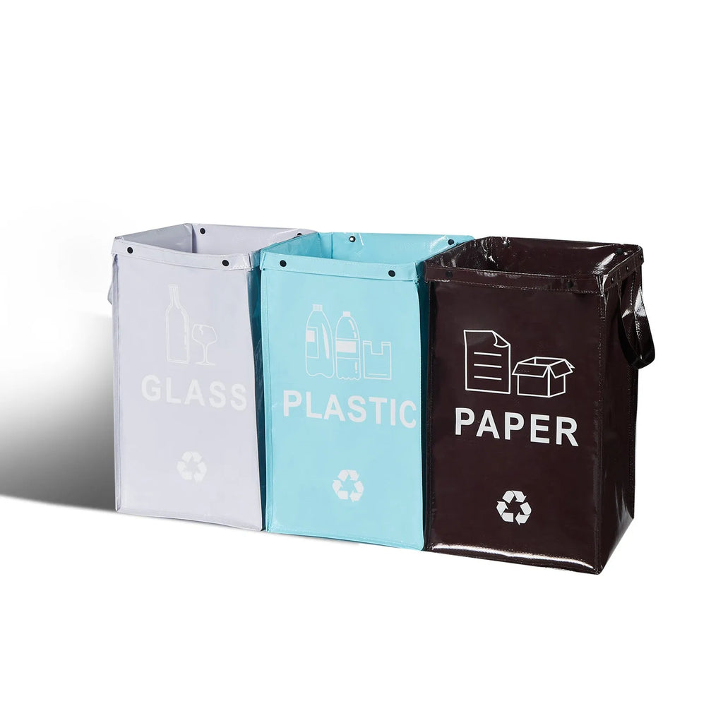 40L blue plastic waterproof rubbish bin for household waste classification