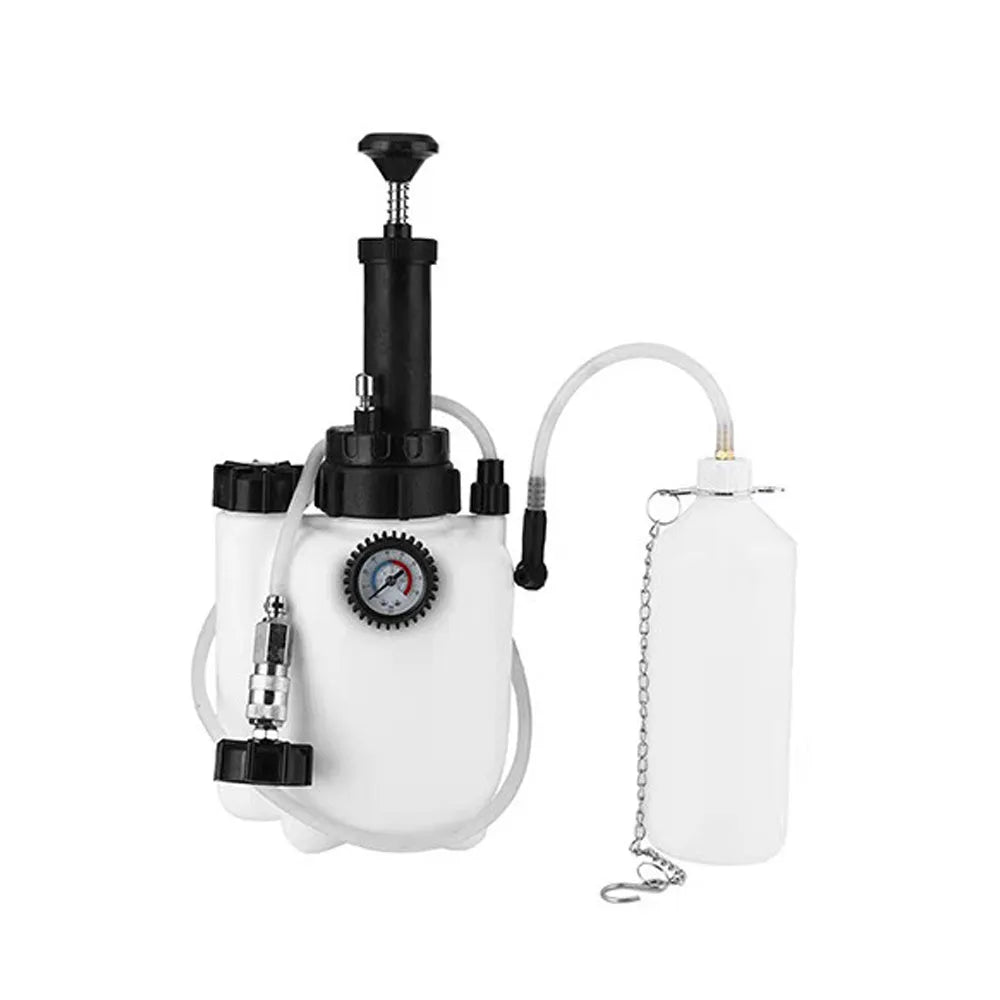 White 3-litre brake oil tank tool with copper tank and iron handle for automotive brake fluid changing