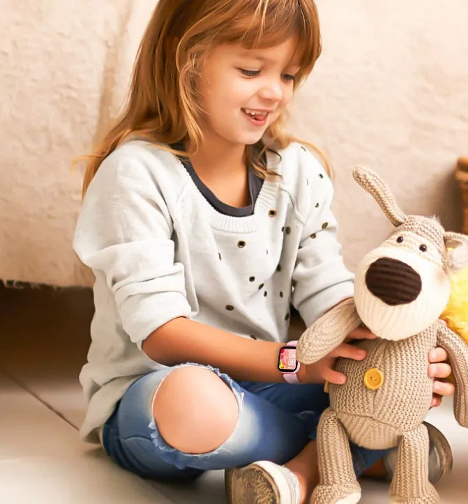 H39T blue children's smart watch with 1.4-inch screen and sporty TPU strap on wrist