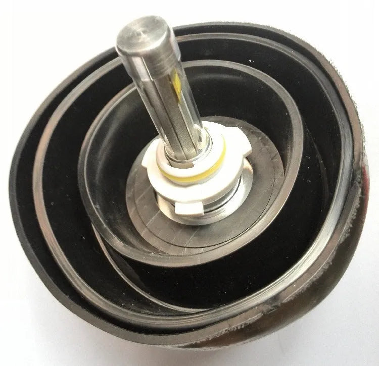 Silicone car headlight dust cover showing Type A closed and Type B open style options