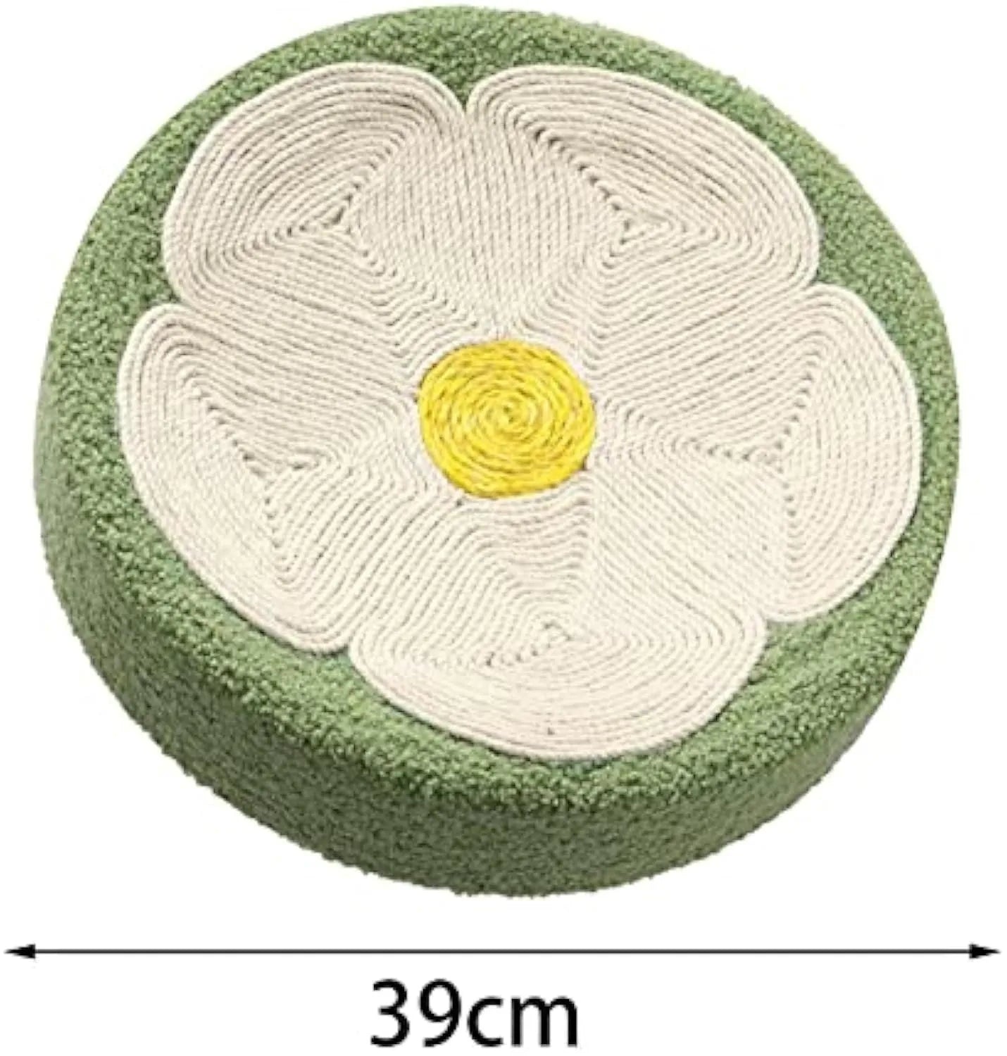 Green sisal cat scratcher bowl lounge bed with round deep bowl design