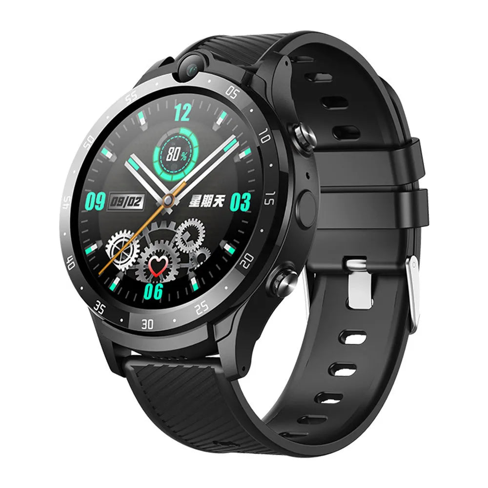 Black Smart Watch Watch3 with touch screen, Bluetooth calling, 600 mAh battery, and charging cable.