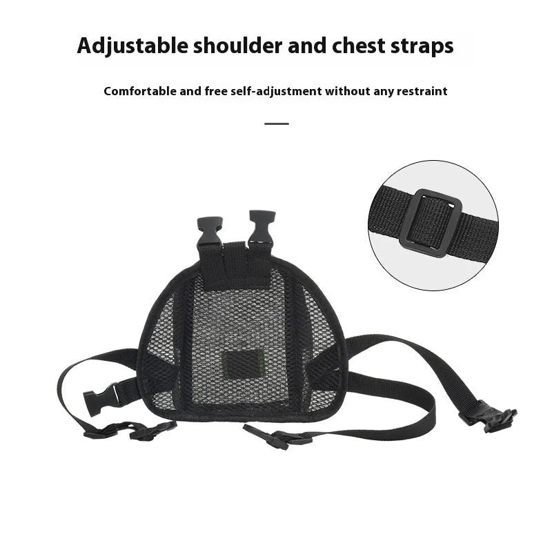 Solid colour dog backpack carrier made from breathable polyester fabric for small pet transport.