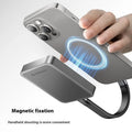 Grey magnetic mobile solid state drive with C to C cable and magnetic suction ring