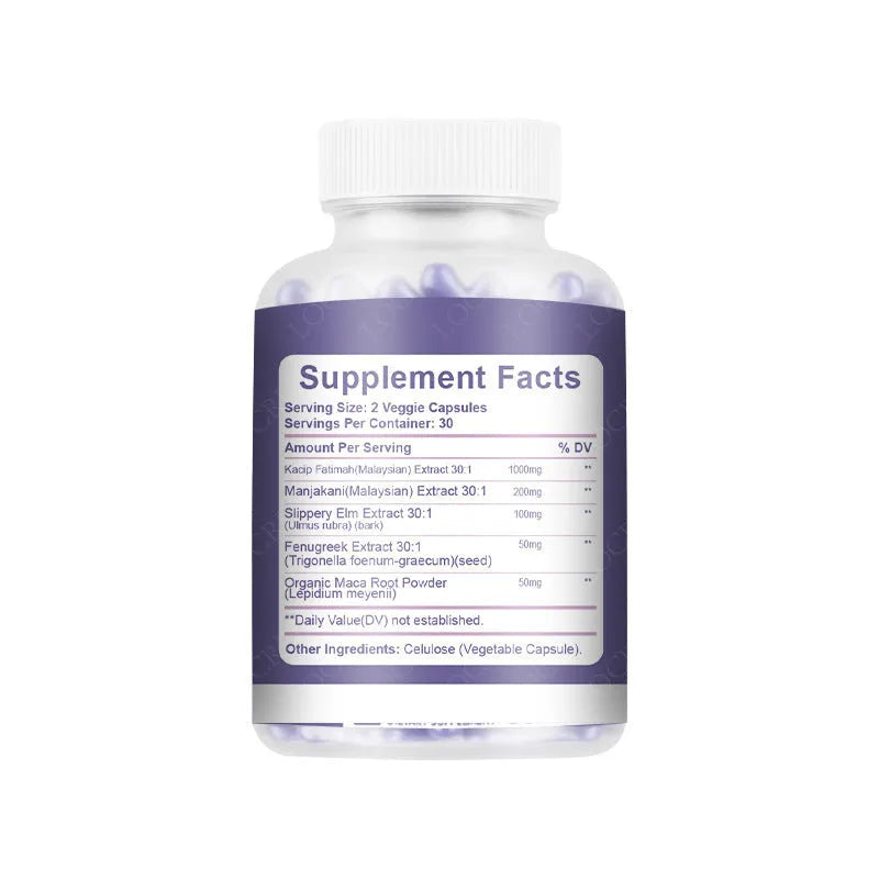 60-count bottle of vaginal capsules with herbal extract formula for adult intimate health