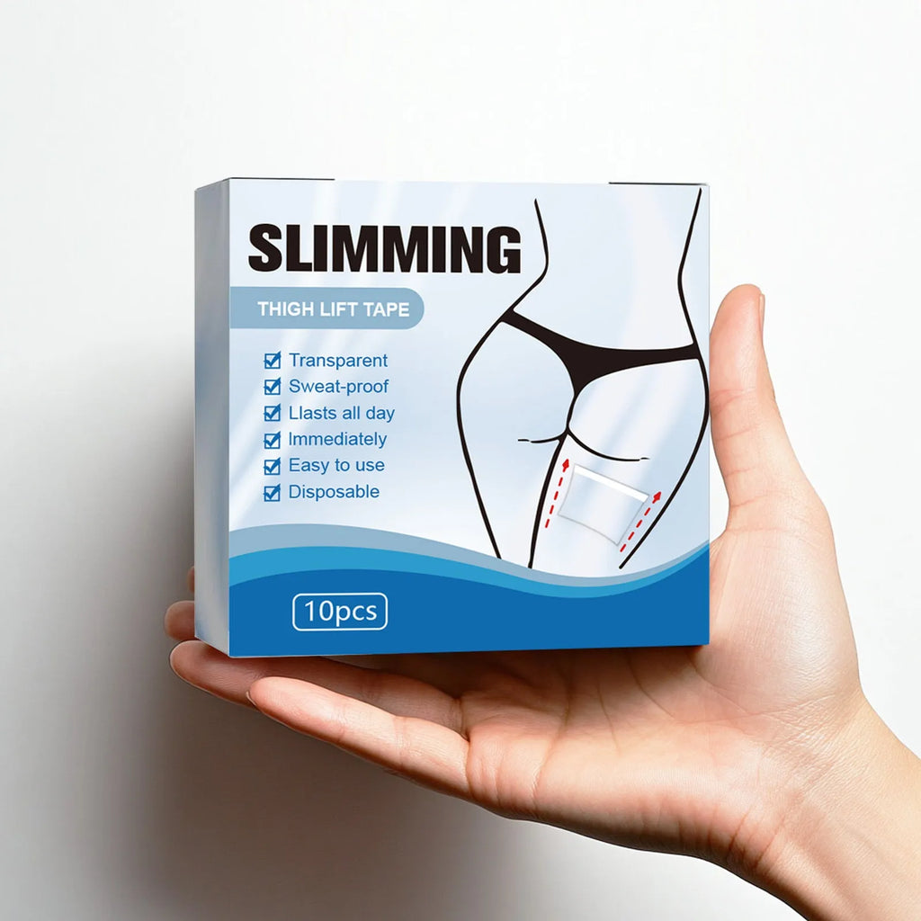 Box of 10 square body slimming patches for stomach and waist, each 12cm by 12cm.