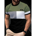 Men's loose fit short-sleeve T-shirt featuring a digital 3D printed stripe pattern in various colours.