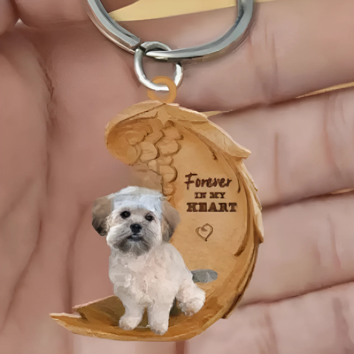 Square 9cm acrylic car hanging ornament with a colourful cute dog picture design.