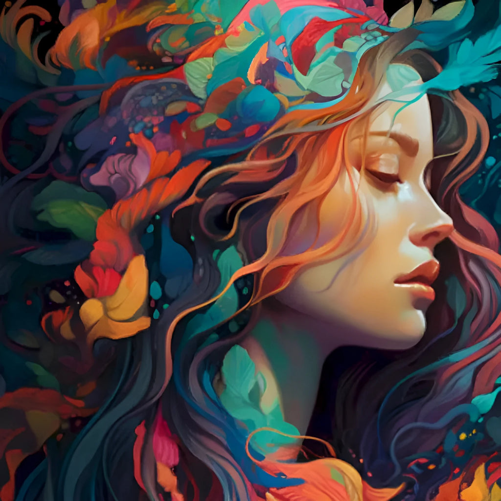 DIY digital oil painting kit with 40x50cm frameless canvas, 24 colours, three brushes, paint, and hooks