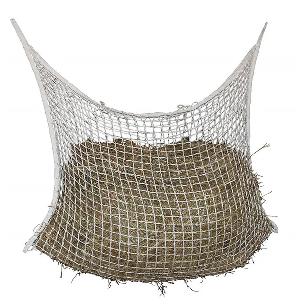 Woven PE rope grid hanging feeding bag for horses, cattle and sheep in multiple sizes