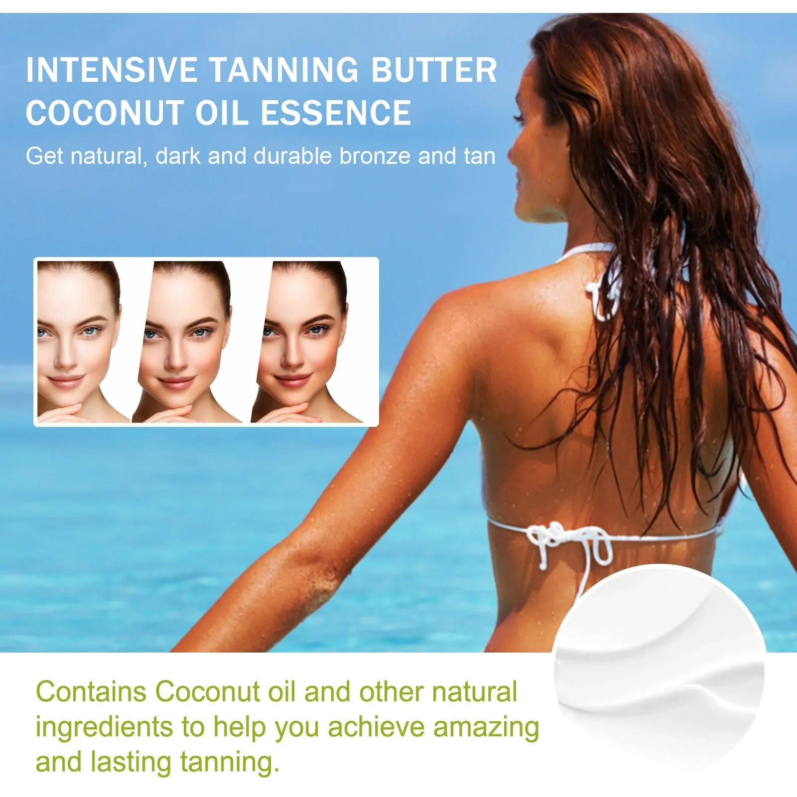 100g coconut hair blackening cream jar with radish seed oil and aloe extract for outdoor use