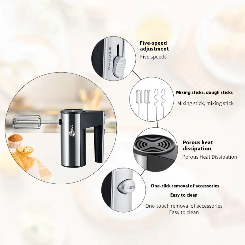 SL-25209 handheld electric whisk with mixing attachments for baking tasks