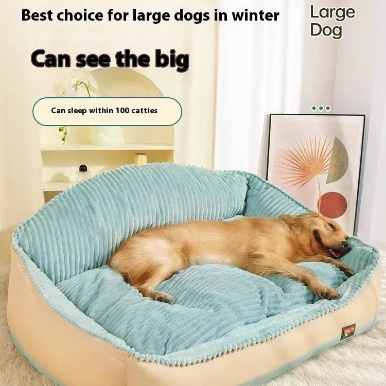 Morandi colour kennel-style dog bed with removable washable cover in medium and large sizes