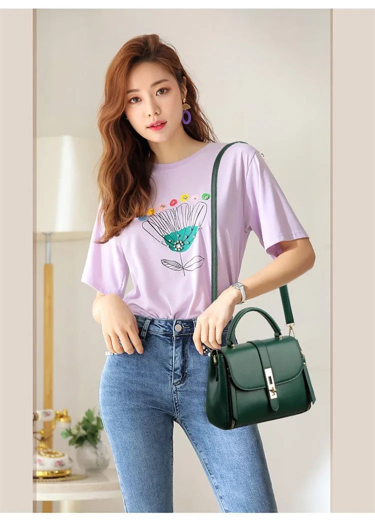Women's soft PU leather shoulder bag in square vertical design with single strap