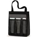 Large black swimming gym bag with separate wet and dry compartments and a mesh pocket.