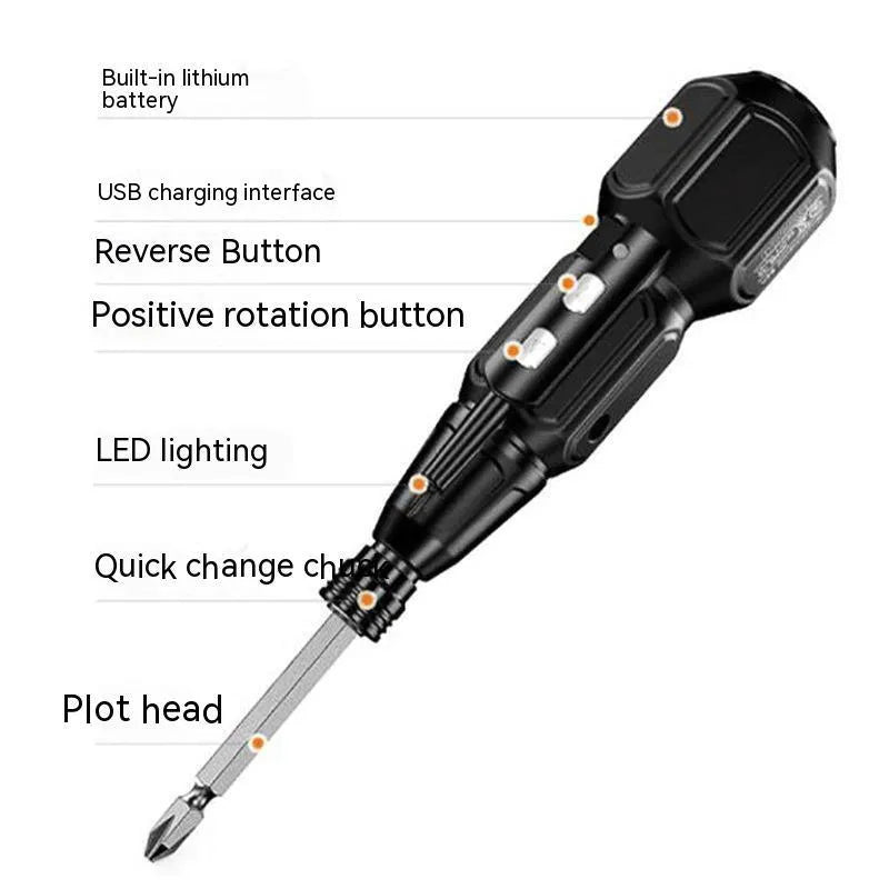 Alloy steel straight handle cordless electric screwdriver with lithium battery in blue colour