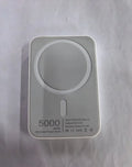 White magnetic wireless charger power bank with 5000mAh battery capacity