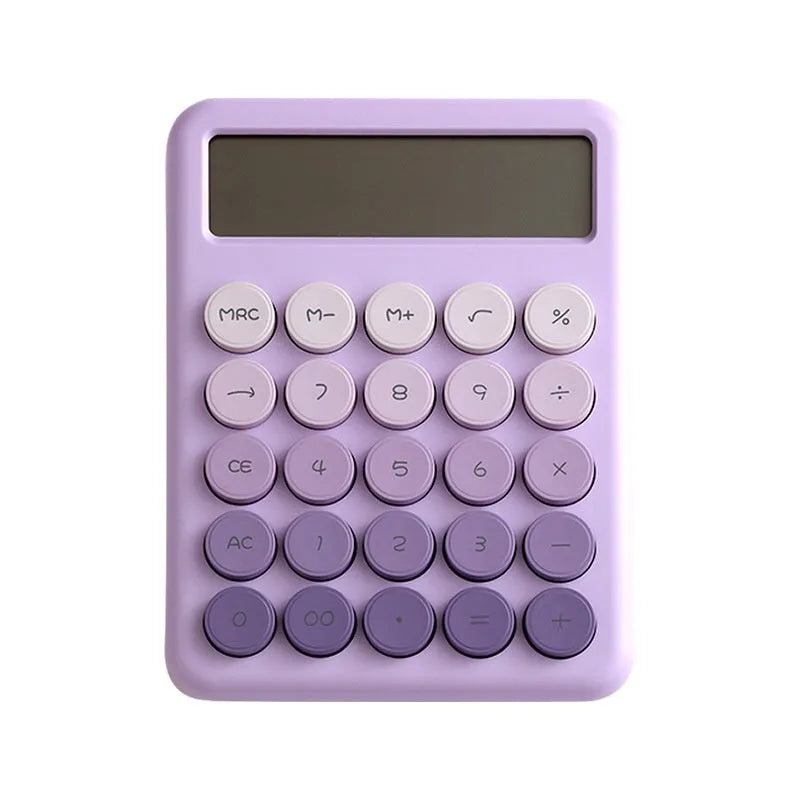 Gradient colour desk calculator with large display on desk