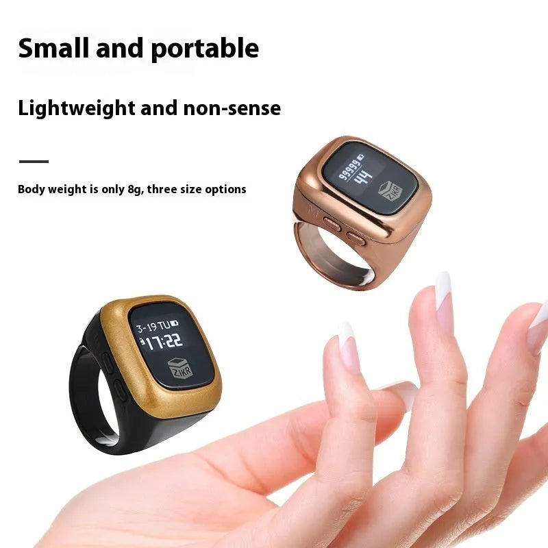 Al-fatiha electronic counter with digital display in rose gold finish showing prayer count