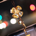 Crystal four leaf grass car interior pendant approximately 20CM in transparent champagne black or shiny colours