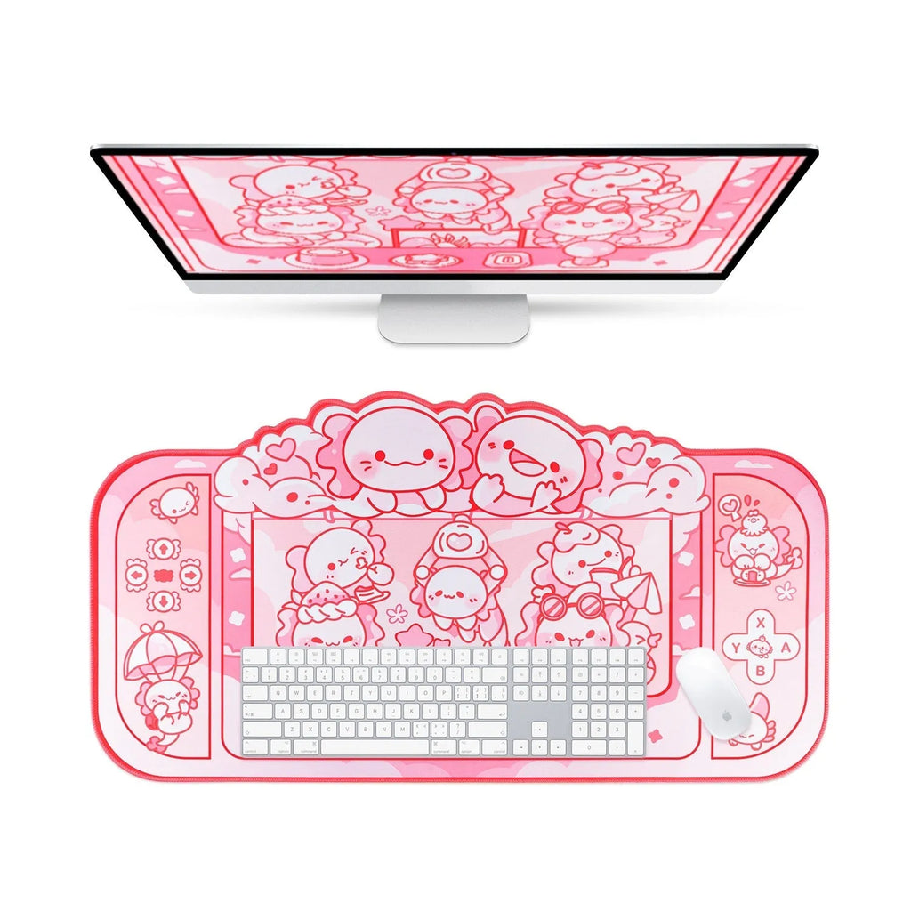 Hexagonal dragon crane machine cartoon anime pattern cloth mouse pad measuring 75x40cm