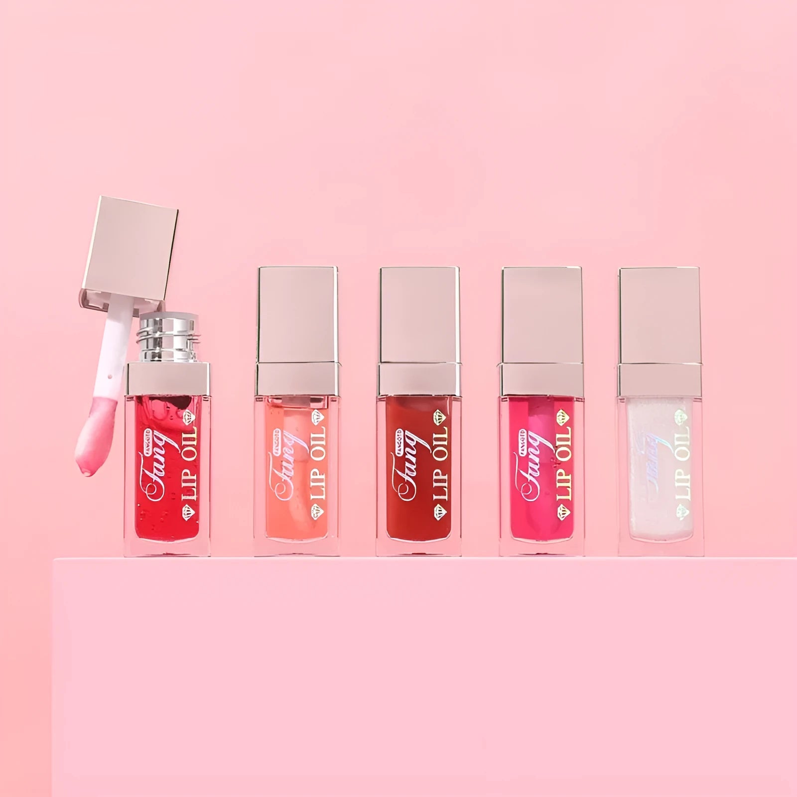5-color bright lip gloss set with moisturizing lip essence oil for universal skin type hydration and repair