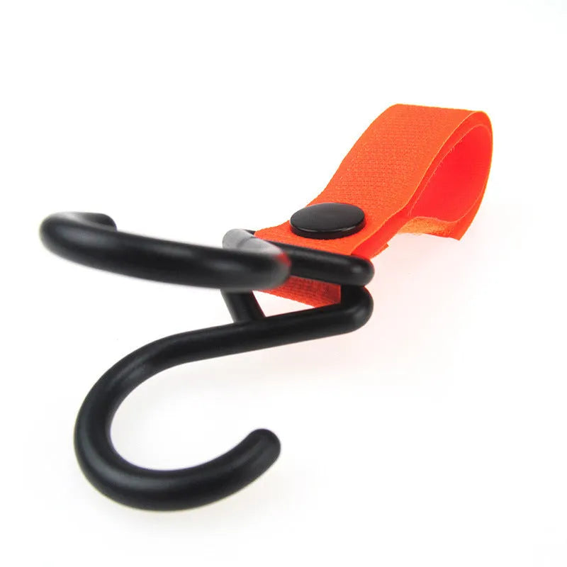 Nylon luggage velcro hook in assorted colours on a white background, showing the looped design and individual OPP pack.