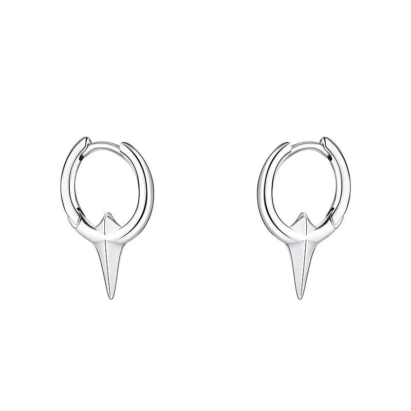 Geometric star earrings for women with copper white gold electroplated finish