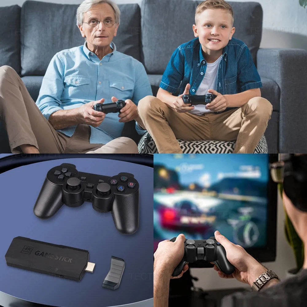 HD Home TV Game Console 4K wireless gaming device with handle and cables on e-sports style packaging